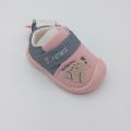 Baby Girl Soft Sole Walking Shoes – Pink Embroidered Toddler Shoes with Velcro. 