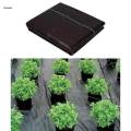Durable Black Soil Barrier Landscape Fabric with Grid Strips Heavy Duty. 