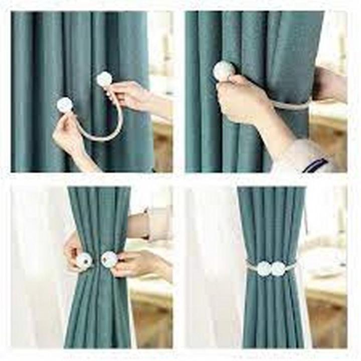 2 Pack Magnetic Curtain Tiebacks, Decorative Curtain Holdbacks for Window Décor
