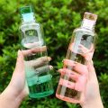 550/1000ml Large Capacity Glass Bottle with Time Marker & Leak-Proof Cover | Water Bottle for Drinks. 