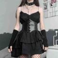 1Pcs Gothic Dark Lace Up Female Waist Corset Belt Wide PU Leather  Dress Belts Cologo. 