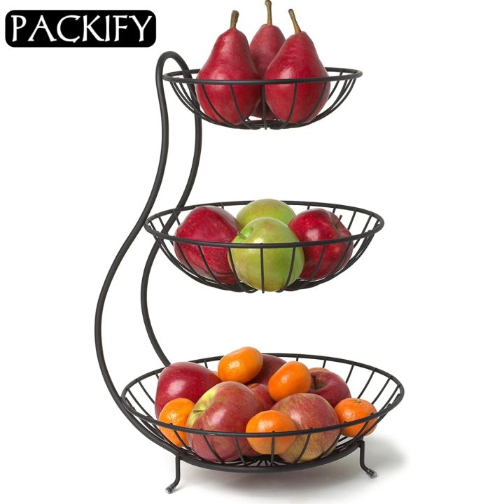 PACKIFY%20Kitchen%20Organizer/Fruit%20Basket/Vegetable%20stand/Kitchen%20Counter%20Rack%20In%20Black%20Color%20Single%20and%20Double%20Handle%20with%202%20and%203%20Tiers%20-%20Image%204