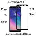 Samsung A6 Plus Glass Protector 5D Tempered Glass For (Edge To Edge)Samsung A6 Plus - Black. 