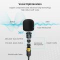 External Collar Mic For Mobile, Laptop And Computer-3.5mm Clip Microphone With Best Noice Cancellation. 