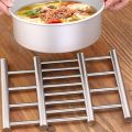 Hot Pot Stand Adjustable Trivet Expandable Stainless Steel Pot Rack Saucer Heat Resistant Pot Saucer for Pots Pans Kitchen. 