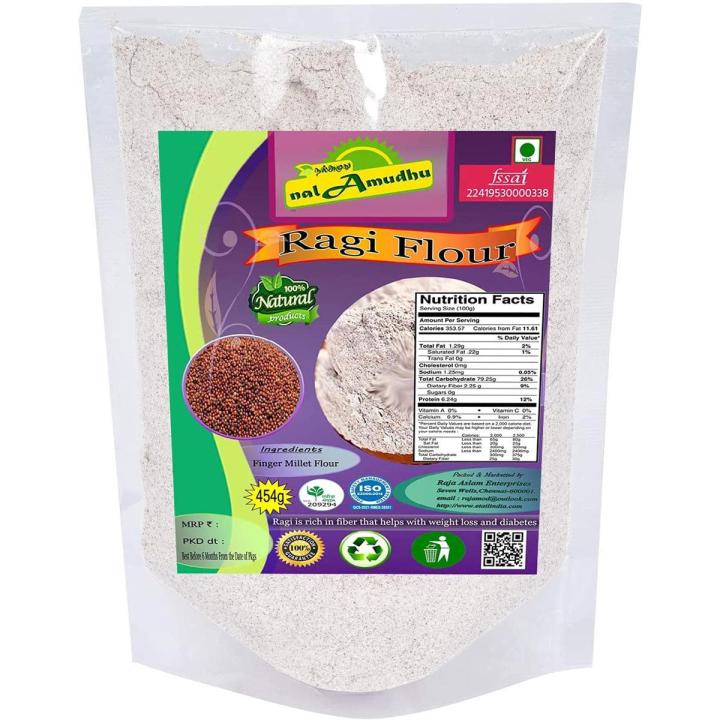 Finger Millet Flour | Ragi Atta | Kelvaragu Maavu- (454 g)