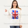 ENGLAND White Fleece Winter High Quality Sweatshirt For Women. 