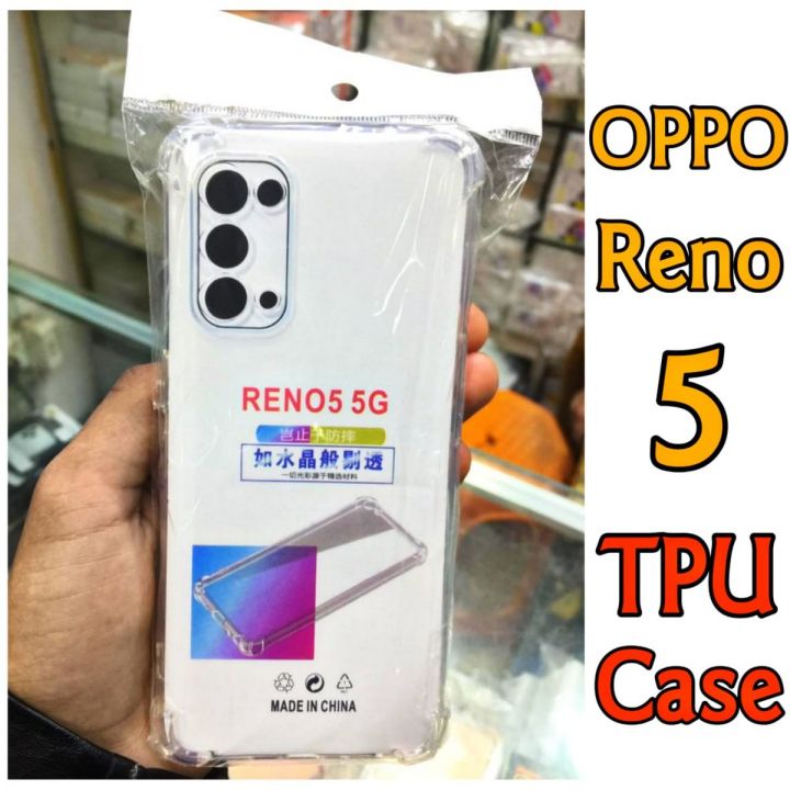 New OPPO Reno 5 Back Cover Case | Shockproof Soft TPU Case | Cushioned Edges for Ultimate Protection (Transparent)