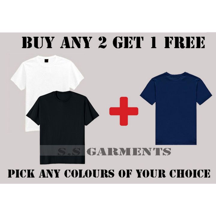 Tshirts Buy two Get One Free Plain Bundle