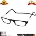 +1.50 Magnetic Reading Glasses with Neck Strap Holder Frame Eye Sight – Black Frame - Near Vision Reading Glasses. 