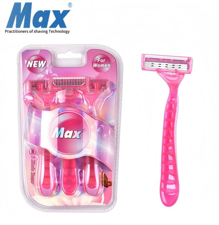 Women’s Disposable Razor Pack of 3 Piece – 3 Blade Shaving Razor Set in ...