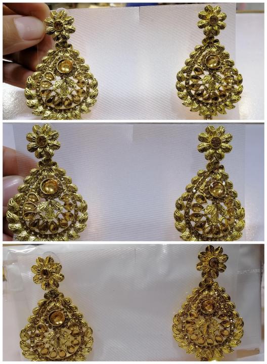 Indian kundan earrings gold palated 1carat