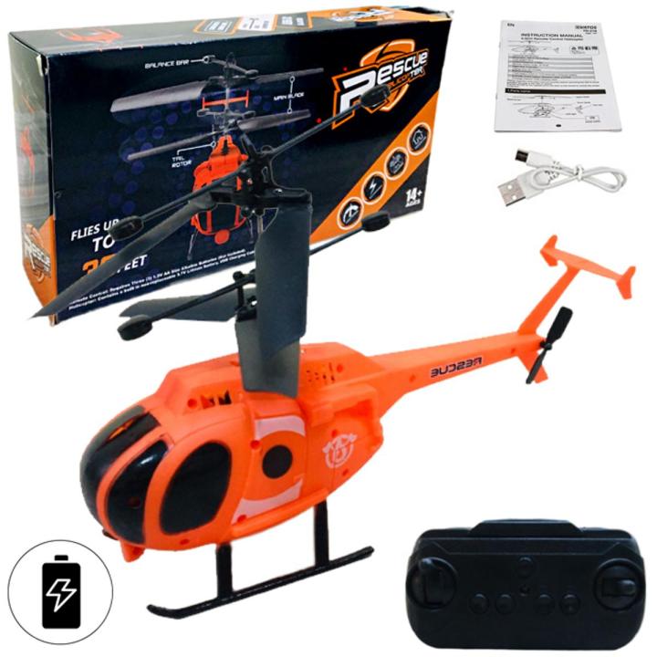 Remote Control Rescue Helicopter Rechargeable 2.4GHz 3.5 Channel With Front Light Approx. 23cm Orange Daraz.pk