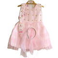 Baby Pink & White Frock - Fancy Frock - Frill Frock (2-8yrs). 
