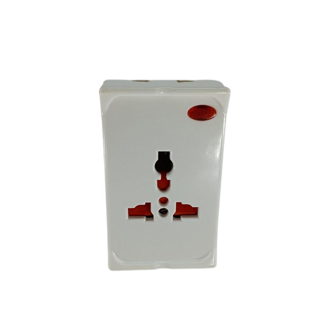 Round 3 Pin Multi Plug & Socket 15amp White - Brand Quality