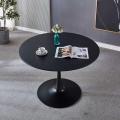 Black Round  Table, Modern Tulip Dining Room Table with MDF Top, End Table Leisure Coffee Table Kitchen Table Small Office Table. 