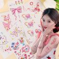 5 Sheets Colorful Butterfly Tattoo Stickers Collarbone Flower Arm Waterproof Non Reflective Disposable Temporary Tattoo. 