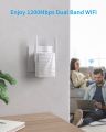 BrosTrend WiFi Extender AC1200 WiFi Booster and Signal Amplifier, 1200Mbps Dual Band WiFi Extender Signal Booster for Home Coverage Up to 1600 sq.ft. Internet Booster, WPS Easy Setup, Wall Plug. 