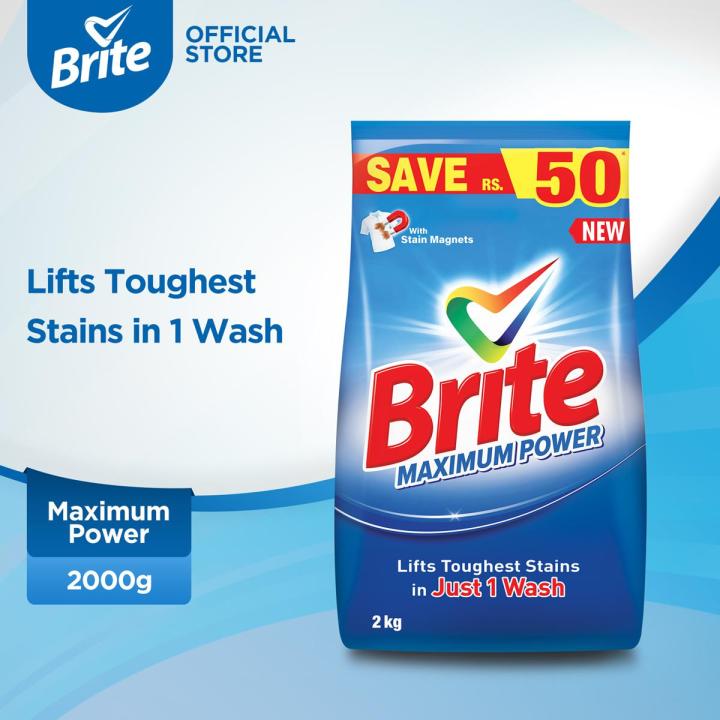 Brite Maximum Power 2kg - Detergent Washing Powder