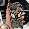Fashion Plating Metal Cool Creative Spider Man Phone Case Compatible for IPhone 11 15 Por Max 14 11 12 13 15 Pro Max XR XS Max X Trendy Brand Cartoon Spider-Man Soft Silicone Cover. 