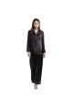 Sana Saleem Black Colour Silk Night Suit - Plain Silk Night Suit For Women - Silk Night Dress For Girls - Silk Sleepwear For Women - Silk Night Wear For Women Pjs For Women. 