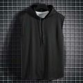 Summer Mens Muscle Hoodie Vest Sleeveless Bodybuilding Gym Workout Fitness Shirt High Quality Vest Hip Hop Sweatshirt Men's Tops. 