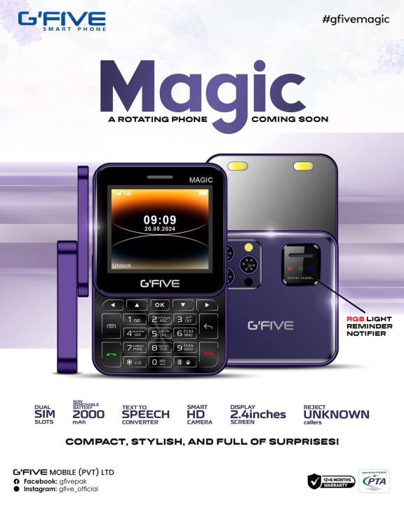 Gfive Magic Pro Gfive Magic - Flip Mobile - 2.4 Inch Display - Dual Sim - Type c ...