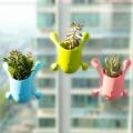 1Pcs Mini Creative Multifunctional Office Flower Pots Wall Mounted Window Vase Desktop Pen Holders Desktop Storage Decoration- Multi. 