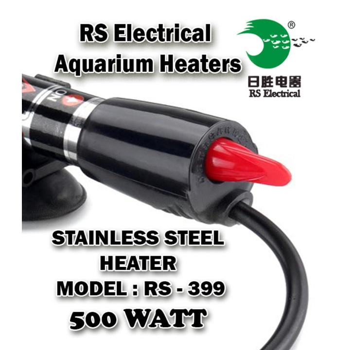 Steel Heater RS 399 500W Aquarium Water Stainless Steel Heater with Automatic Thermostat Controller Best Stainless Steel heater For Fish Tank And