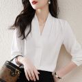 Trendy Cross Neck Shirt elegant design long sleeved top Cotton shirt For Womens and Girls. 