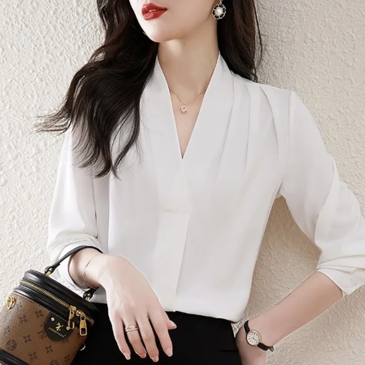 Trendy%20Cross%20Neck%20Shirt%20elegant%20design%20long%20sleeved%20top%20Cotton%20shirt%20For%20Womens%20and%20Girls%20-%20Image%205