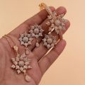 Zircon Jewellery Set Fine Light Weight Fashion Jewelry for Women - Golden. 