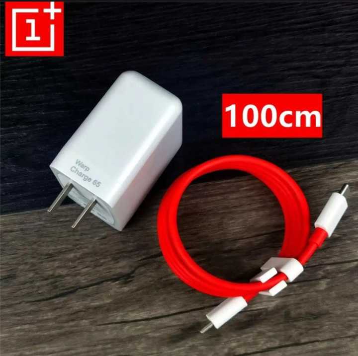 Original 65 watt WARP Charger for OnePlus All Models With 100% Original Data Cable |Warp Charger for OnePlus with Fast Charging Cable USB C to USB C - 65W Power Adapter