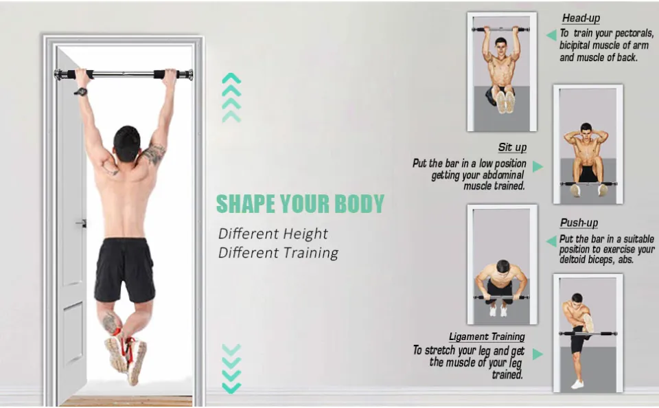 Strauss Chin Up Door Bar Pull Up Bars for Home Workout with Palm