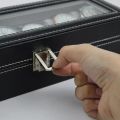 6/10/12 Slot Black PU Leather Watch Storage Box. 