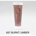 Marie's 75ml Acrylic Colors Paint Tubes-687 Burnt Umber. 