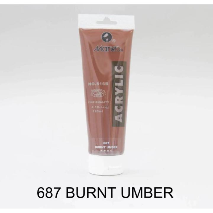 Marie's 75ml Acrylic Colors Paint Tubes-687 Burnt Umber