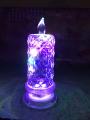 LED Candle Lamp with Rose halo refraction,Battery Operated Diamond Pillar Flameless Candles with rose pattren. 