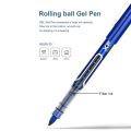 Deli Rollerball Pens, 0.5mm Quick-drying Liquid Ink Stick Ballpoint Blue Gel Pens for Adult Kids Writing Note Taking. 
