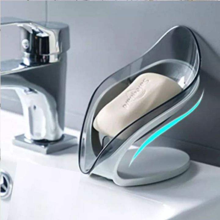 Very stylish Smart soap holder  high quality leaf shape for bathroom and kitchen household essentials self adhesive soap dispenser bathroom accessories kitchen accessories leafy dish