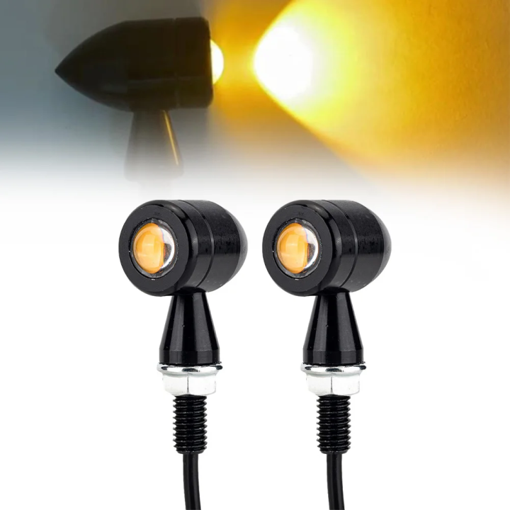 LED Indicators LI16 – Mini Metal Turn Signals – Bullet Flasher – Motorcycle Amber Light