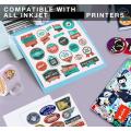 Printable Vinyl Sticker Paper Self-Adhesive Waterproof Matte White Printing Paper Sheet, for Inkjet Printer. 