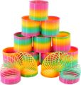 Pack of 12 Magic Slinky Rainbow Springs Bounce Fun Toy For Kids1pcs Rainbow Circle Funny Toys Early Development Educational Folding Plastic Spring Coil Children's Creative Magical Toys. 