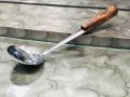 Spoons - Wooden Handle Spoon -  Stainless Steel And Wooden Kitchen Cooking Spoons - Salan Spoon -  Multipurpose Use [Pack of 1 27 cm length]. 