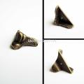 4pcs Brand New Mini Decorative Antique Brass Golden Metal Jewelry Chest Box Wooden Case Feet Leg Corner Protector 29x17mm. 