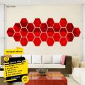 Hexagon Mirror Size 6x6 Wall in Acrylic, Self Adhesive for DIY Bedroom Bathroom Home Décor Acrylic Golden Mirror Wall Art 6/12/24/48 Pcs M&M Decor. 