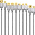 ICZI USB Type C Cable/Micro Usb Cable Pack of 2 USB C to USB 3.0 Cable 1ft USB Type C Charger Cable Braided Fast Charge Cord for Samsung Galaxy S9/S8 Plus/Note 8, Huawei Mate 10- Gray. 