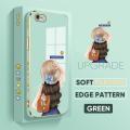 TA for iPhone 6 Plus / 6S Plus Back Cover + Free Lanyard Back Girl Luxury 6D Plating Case Side Pattern Soft Silicone Square Phone Cases. 