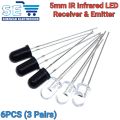 6/20PCS 5mm 940nm LEDs Infrared Emitter and IR Receiver Diode Diodes. 