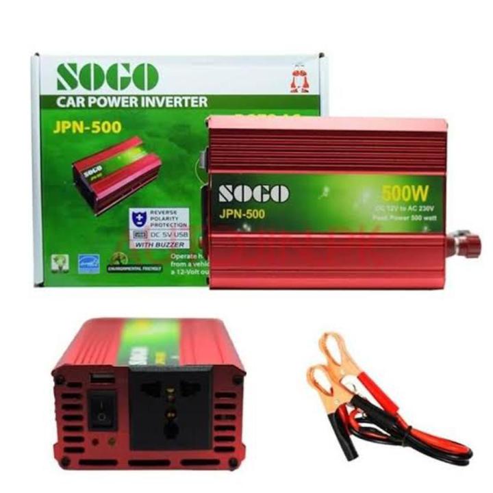 SOGO CAR INVERTER JPN-500 - DC 12V TO AC 230V - 500W
